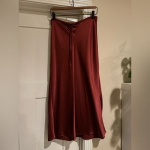 Madewell satin midi slip skirt